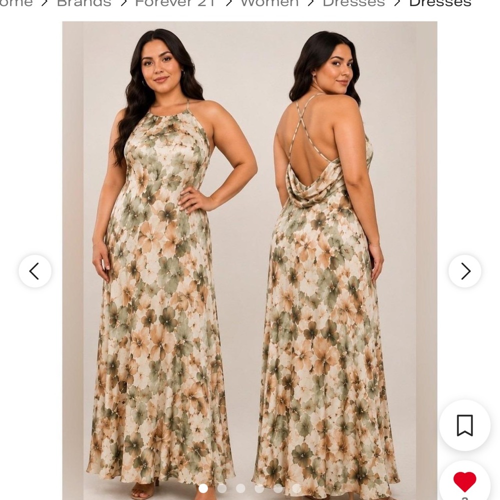 Floral Halter Maxi Dress in Sage & Beige